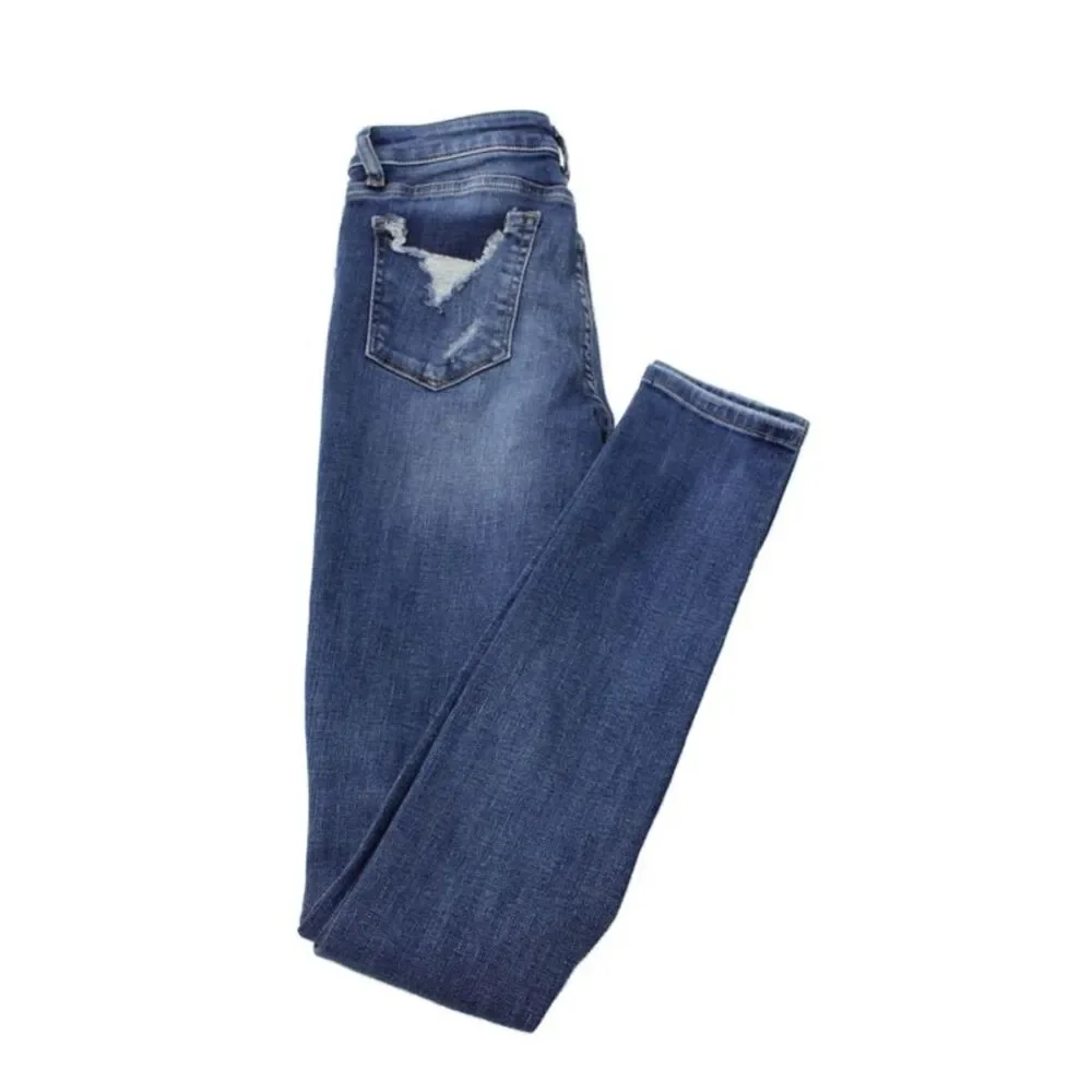 DL1961 Girls Cotton Zippered Mid-Rise Skinny Jeans Blue Size 16